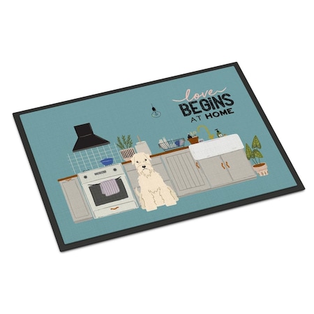 Carolines Treasures 18 x 27 in. Soft Coated Wheaten Terrier Kitchen Scene Indoor or Outdoor Mat CK7765MAT